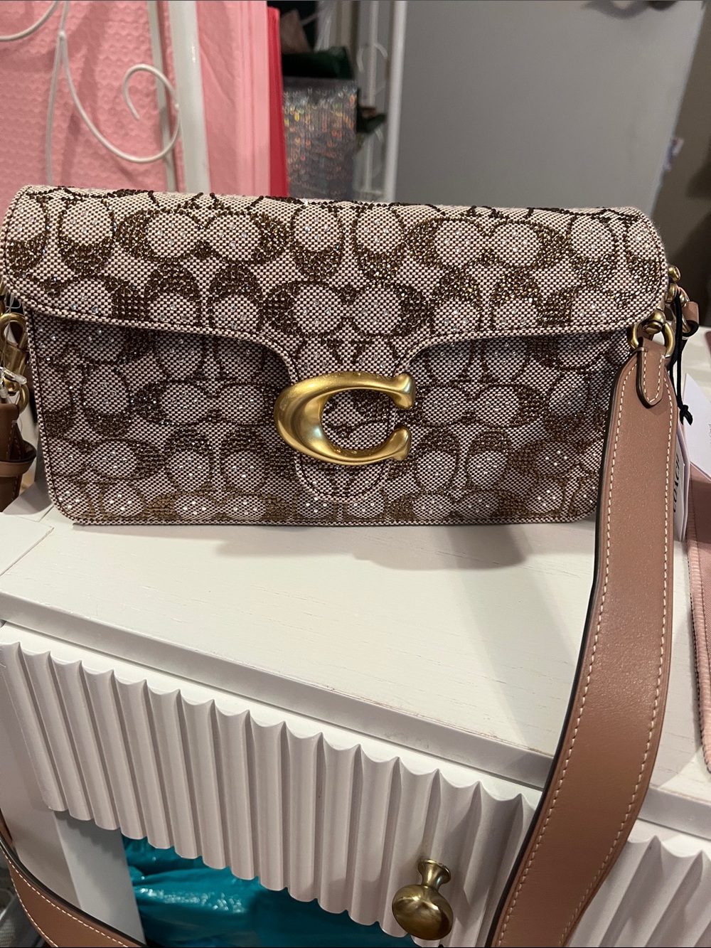Coach Signature Crystal Tabby 26 Mushroom